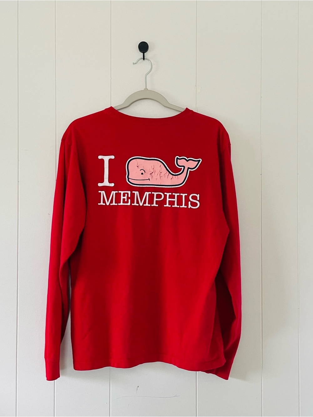 Vineyard Vines Men's Bright Red Long-Sleeve Pocket Tee - Picture 6 of 8
